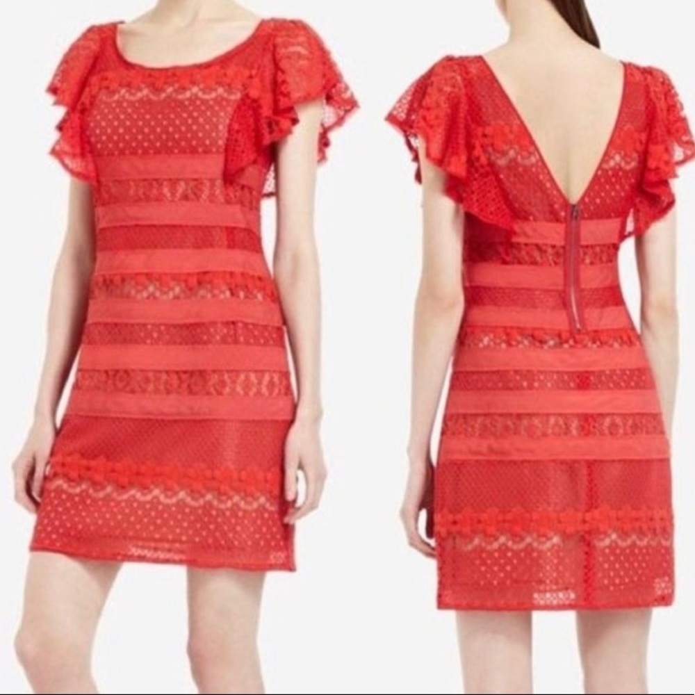 BCBGMaxAzria Renata Red Berry Sheath Dress